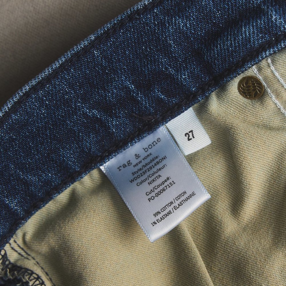 rag & bone Dark Blue Wide Leg Jeans - Picture 3 of 9
